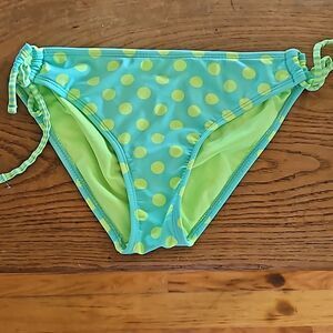 Inmotion Polka Dot Bikini Bottom M | Teal Yellow Junior Swim Retro Coquette Vibe